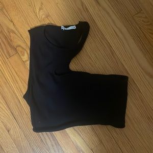 Zara black asymmetrical crop top size m